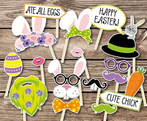 18 Printable Easter Props Printable Easter Photo Props Party Etsy Uk