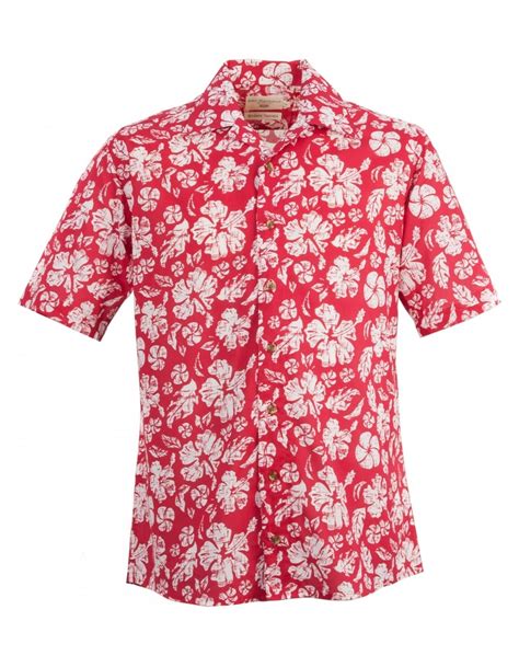 Bar Harbour Floral Print Half Sleeve Shirt Red Shirts From Fields