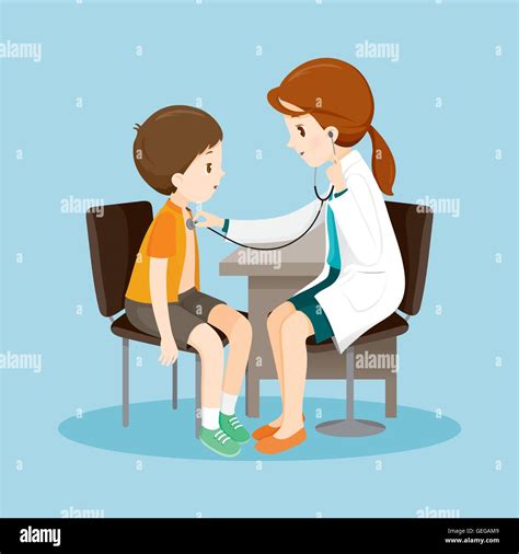 Woman Doctor Examining Patient By Stethoscope Medical Physician Stock Vector Art