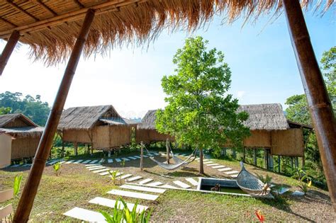 Phu Re Hut Resort Bamboo Bungalows In Resort Stock Photo Image Of