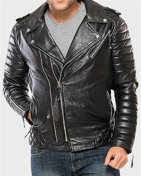 Leather dominates the motorcycle jacket market and makes it the most popular material because of its high durability and friction resistance. Mens Classic Motorcycle Black Padded Leather Jacket