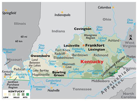 Kentucky County Map County Map With Cities