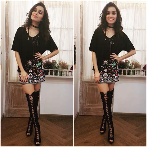 shraddha kapoor looked stunning in black embroidered mini skirt on the lady india