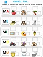 Juegos de Lengua | Juego de conoce las silabas con la M-m | Cerebriti