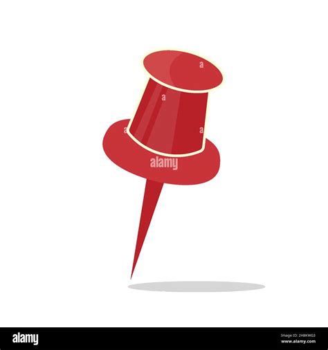 Red Push Pin Isolated Vector With Shadow Stock Vector Image And Art Alamy