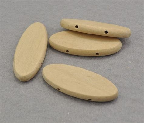 Wood Beadflat Oval Natural Unfinished Wood Beads 54x22x6mm