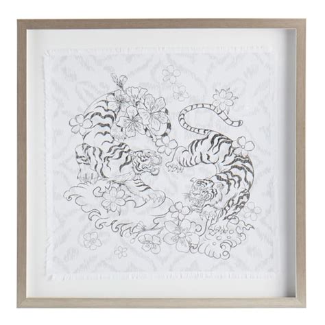 Found Fable Glass Framed Tiger Print Wall Art 21