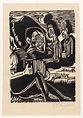 Gravure sur bois de Ernst Ludwig Kirchner, Mondnacht (Selfportrait with ...