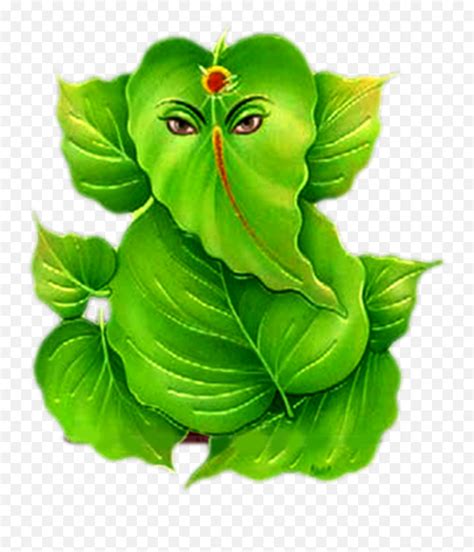 Hindu God Ganesha Png Images Photos Pics Hd Leaf Vinayagar Green