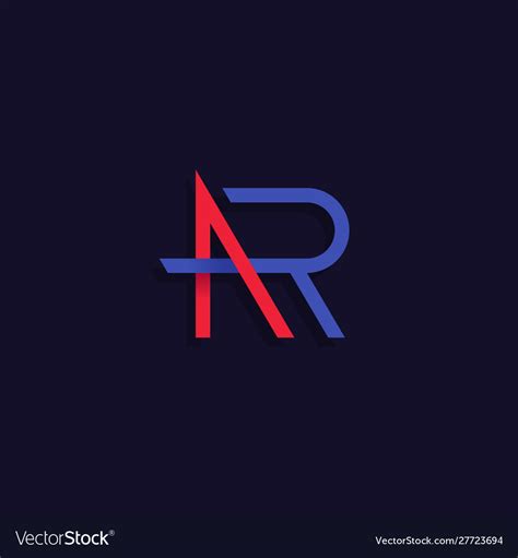 Ar Letters Logo Design Royalty Free Vector Image