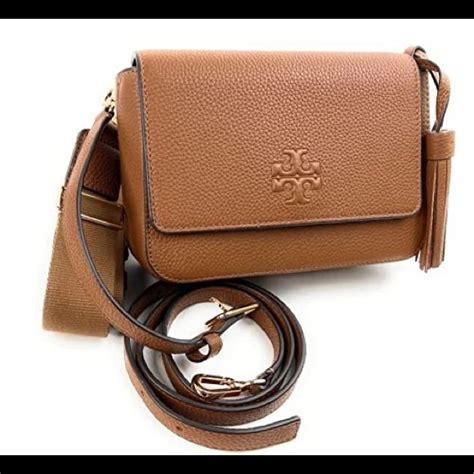 Tory Burch Bags Tory Burch Outlet Thea Web Flap Pebble Leather Crossbody With Tassels Poshmark