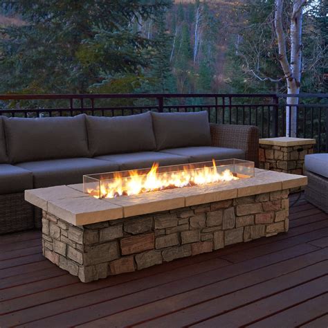 Real Flame Sedona Rectangle Propane Gas Fire Table With Optional Tank