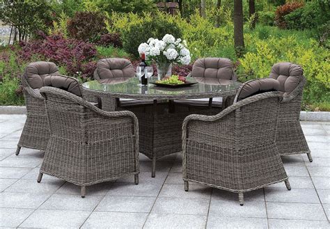 Canistota 59-Inch Round Patio Dining Set by Furniture of America