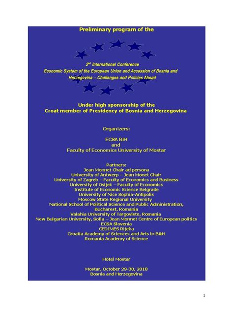 2nd International Conference Economic System Of The European Union And