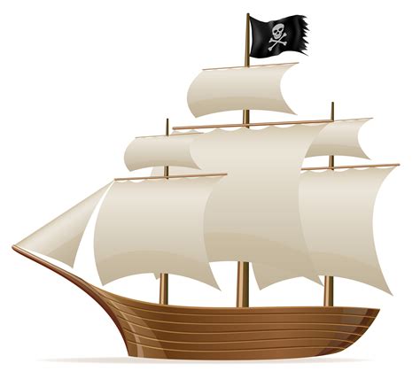 Pirate Ship Vector Illustration 490041 Vector Art At Vecteezy