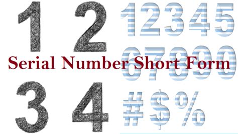 What Is The Serial Number Short Form Full Form Short Form