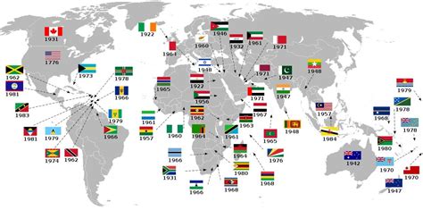 Map Of Countries That Have Gained Independence From The United Kingdom