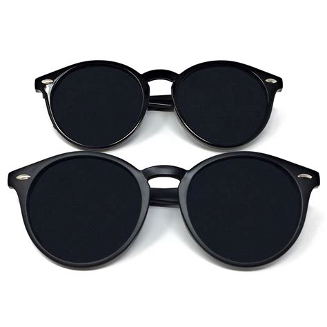 Round Lens Sunglasses Circle Glasses Oval Womens Classic Ladies Black Matte Mens Ebay