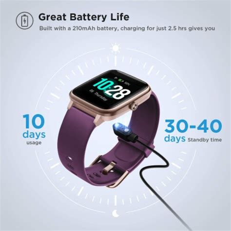 Letsfit Id205l Smartwatch Heart Rate And Activity Monitor Purple 1 Ct