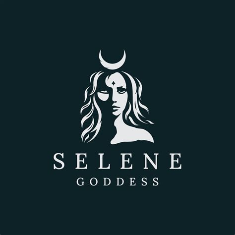 Selene Goddess Of The Moon Greek Mythology Women Beauty Logo Icon