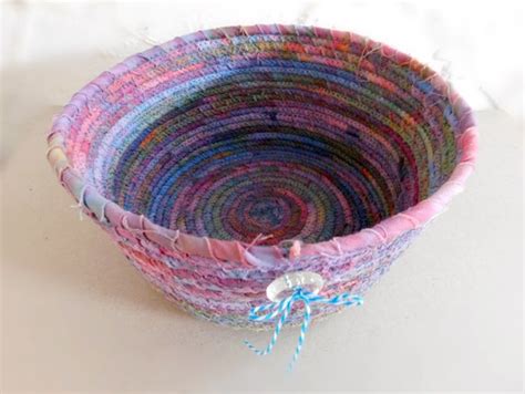 Fabric Basket Fabric Wrapped Rope Storage Basket By Lauraloxley