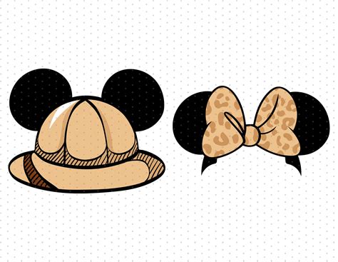 Bundle Hat Mickey And Minnie Safari Sublimation Png