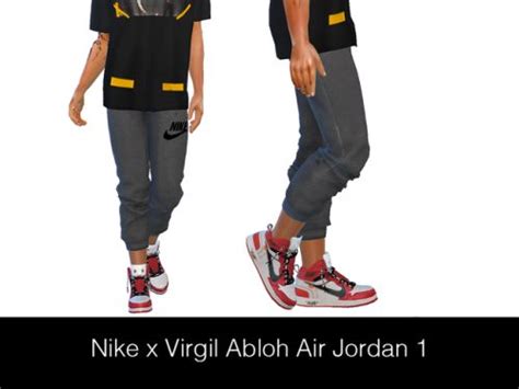 The sims 4 urban cc finds: NIKE x VIRGIL ABLOH AIR JORDAN 1 (Male) Shoes for The Sims ...