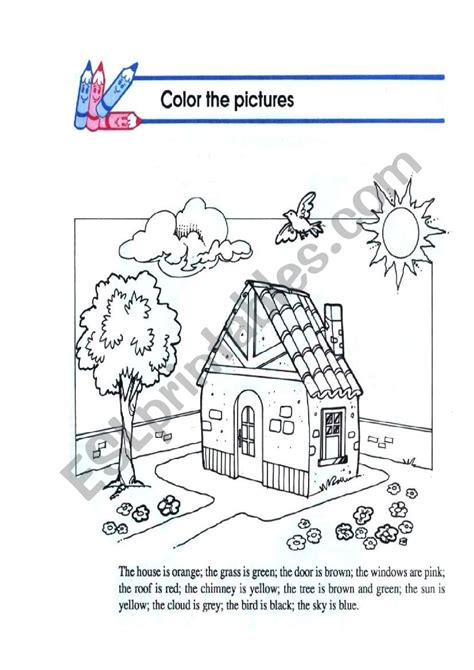 Color The Pictures According To Instructions Esl Worksheet By