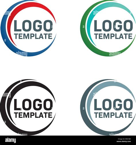 Circular Company Logo Template With Sample Text On Separate Layer