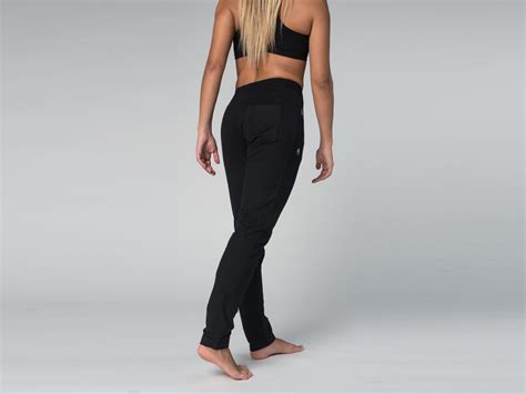 Pantalon de yoga Slim Femme Coton Bio Noir Vêtements de yoga Femme