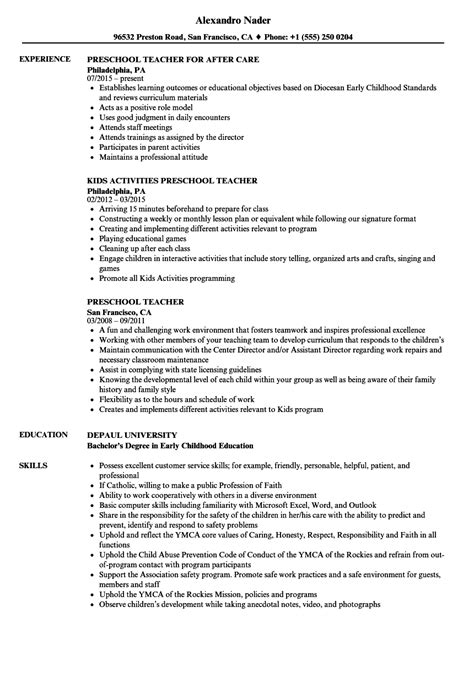 Top teacher cv examples + how to tips and tricks that will help your resume jump dedicated teacher with more than 15 years of experience. Preschool Teacher Resume Samples | Velvet Jobs