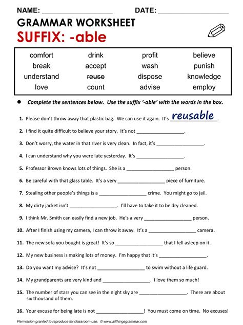 Grammar Worksheet Year 10 Printable Worksheets And Activities For