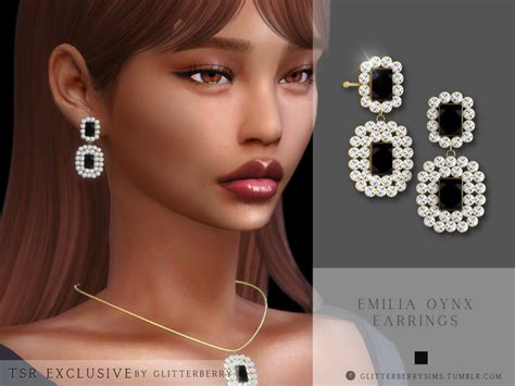The Sims Resource Emilia Onyx Earrings