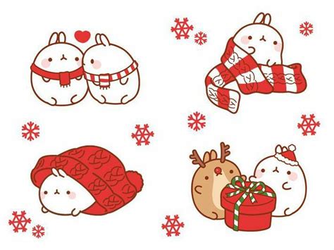 Molang Kawaii Christmas Anime Christmas Kawaii Doodles