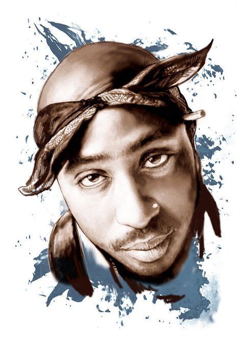 Tupac Shakur Colour Drawing Art Poster Painting Rapper Art Hip Hop