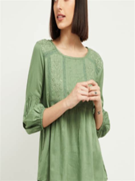 Buy Max Women Green Embroidered Top Tops For Women 13599066 Myntra