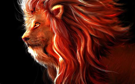 Hd Wallpaper Art Lion Predator Painting Rendering Digital Art