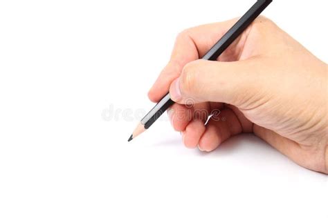 Hand Holding A Black Pencil Stock Image Image Of Artist Macro 16343353