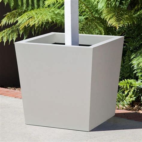 Modern Tapered Square Fiberglass Post Planters Commercial Planters
