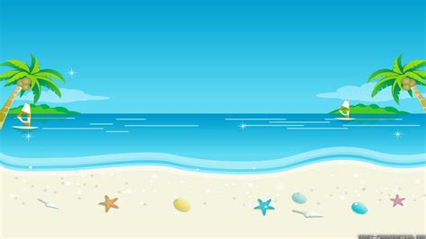 Hot Summer Wallpaper Data Src Full98681 Cartoon Beach Summer
