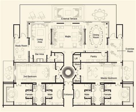 Modern Mansion Layout Floor Plan