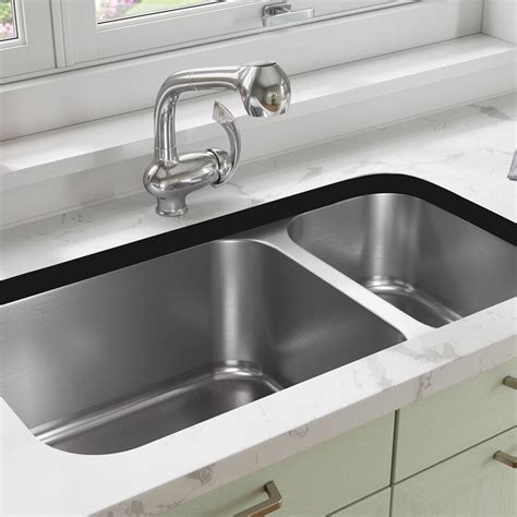 Mrdirect Offset Stainless Steel 32 L X 18 W Double Basin Undermount