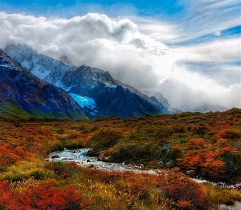 Andes Mountains Patagonia Argentina Lovely Autumn
