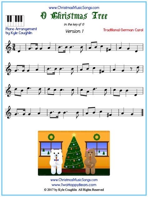 Away in a manger free printable late beginner christmas. O Christmas Tree piano sheet music - free printable PDF