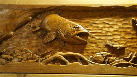 7 Amazing Relief Wood Carving Fish Patterns Collection Fish Wood