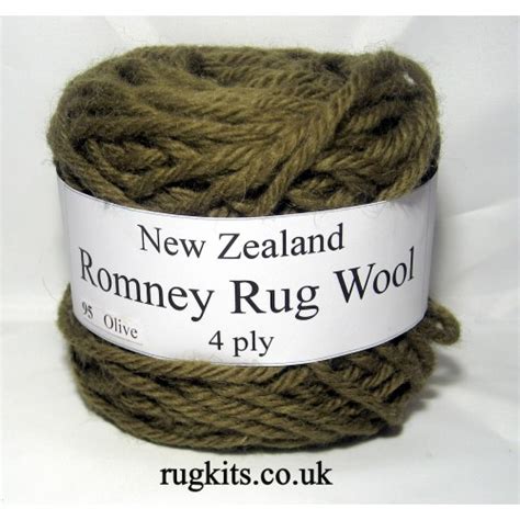 Romney Rug Wool 100g Ball Olive