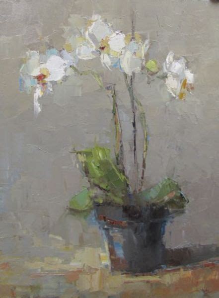 Barbara Flowers Orchids Oil On Canvas 40x30 Anne Irwin Fine Art
