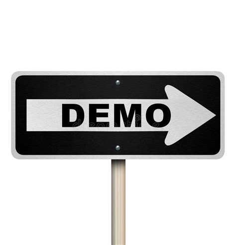 Demo Product Demonstration Road Sign Service Example Stock Illustration ...
