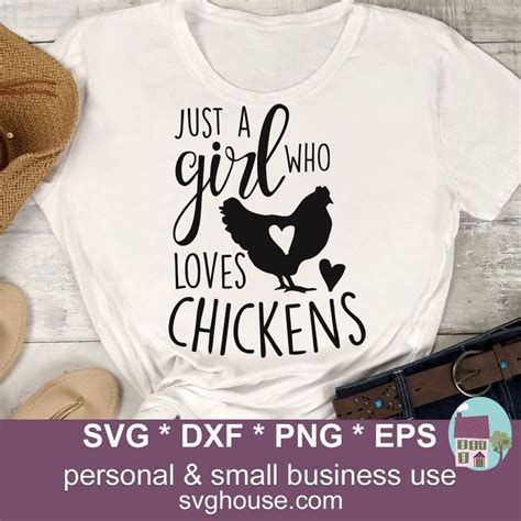 Just A Girl Who Loves Chickens Svg Files For Cricut And Etsy Fun Homemade Ts Svg Files