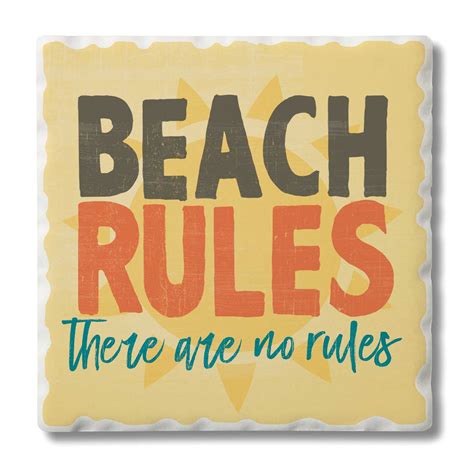Beach Rules Square Single Coaster Conimar Group